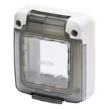 COMBI IN - WATERTIGHT CAP 2 MODULES - SYSTEM - SOLID SMOCKED TRANSPARENT DOOR - IP65 - GREY RAL 7035