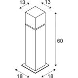 SQUARE POLE 60, E27, stainless steel, 20W, IP44