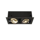 KADUX 2 ES111 Downlight, angular, matt black, max. 2x50W