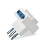 3 WAY ADAPTOR 2P+E 10A AZZURRA SERIES