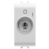 PUSH-BUTTON 2P 250V ac - NO 10A - WITH KEY - 1 MODULE - GLOSSY WHITE - CHORUSMART