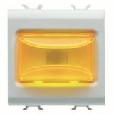 PROTRUDING INDICATOR LAMP - 12V ac/dc / 230V ac 50/60 Hz - AMBER - 2 MODULES - SATIN WHITE - CHORUSMART