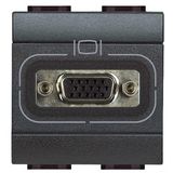 HD15 video socket 2 modules LivingLight anthracite