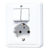 Combination SCHUKO® socket / 2-gang 5575EUWW