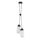 Matt Black Metal  & Opal Glass  LED E14 2x5 Watt 230 Volt  IP20 Bulb Excluded  L: 25.2 W: 13 H: 150 cm Adjustable height