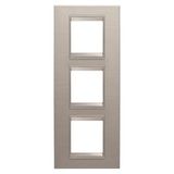 LUX INTERNATIONAL PLATE - IN METAL - 2+2+2 MODULES VERTICAL - BRUSHED ALUMINIUM - INNER FRAME MATT LIGHT BRONZE - CHORUSMART