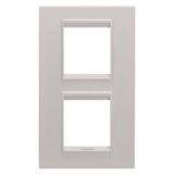 LUX INTERNATIONAL PLATE - IN METAL - 2+2 MODULES VERTICAL - MONOCHROME NATURAL BEIGE - CHORUSMART