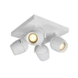 Lucide PRESTON - Ceiling spotlight Bathroom - 4xGU10 - IP44 - White