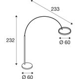 ONE BOW FL, Free-standing lamp black/brass 20W 1200/1200lm 2700/3000K CRI90 140°