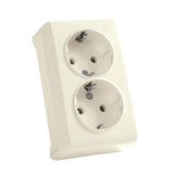 Vera Beige Two Gang Earthed Socket