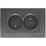 Novella Dark Grey Two Gang Socket Child Protection