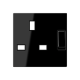 Centre plate for socket insert 3171 EINS, thermoplastic, A range, black