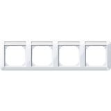 1-M frame, 4f. m. label holder, horizontal installation, active white glossy