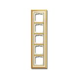 1725-838-500 Cover Frame Busch-dynasty® polished brass ivory white