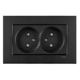 Novella-Trenda Black Two Gang Socket Child Protection