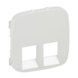 Cover plate Valena Allure - double RJ 45/RJ 11 socket - pearl