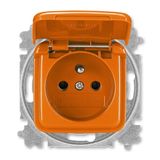 5519B-A02387 P Outlet single w.pin w.lid shuttered ; 5519B-A02387 P Orange