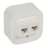 Double RJ45 socket Forix surface mounting IP2X category 5e UTP white