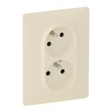 2x2P+E socket with shutters Valena Life - French std - 16 A - 250 V~ - ivory