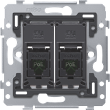 2 RJ45 connections UTP Cat. 5E, PoE++ ready, flat model, incl. base 71