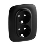 Cover plate Valena Allure - 2x2P+E socket - German standard - black