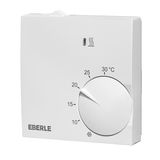 Polar white room controller extra flat, 5-30C, AC 230V, 1 NC contact, 5 A, on/off, lamp heat, with TA approx.5K, RAL 9010