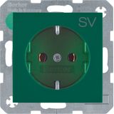 SCHUKO soc. out. "SV" imprint, S.1/B.3/B.7, green glossy