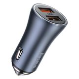 Car Quick Charger 40W 12-24V 2xUSB QC4.0 SCP FCP AFC, Dark Gray