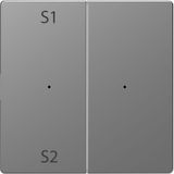 Rockers for button module 2-fold (Scene 1/2, blank), stainless steel, system design