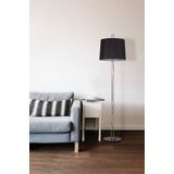 MONTREAL CHROME FLOOR LAMP BLACK LAMPSHADE