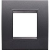 LUX INTERNATIONAL PLATE - IN PAINTED TECHNOPOLYMER - 2 MODULES - SLATE ABSOLUTE - INNER FRAME MATT SLATE - CHORUSMART