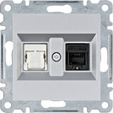 Telephone / RJ45 socket - silver