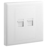 Socket 2 Gang RJ45 Data Outlet Cat 6 UTP 7X7 White, Legrand - ELOE