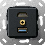 HDMI USB 3.0 A m-jack G-Ch break.cab. Insert black m