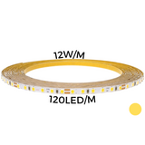 LED strip 12W/m 120led/m YELLOW IP67 12V 476Lum/m 36'000h CRI>80 (5m) THORGEON