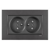 Novella-Trenda Dark Grey Two Gang UPS Socket CP