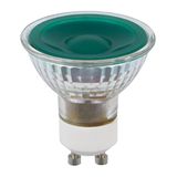 LED GU10 MR16 Glass 50x54 230V 5W 38° AC Green Dim