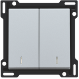 Finishing set with double lens for two-circuit switch, two-way switch