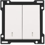 Finishing set with double lens for two-circuit switch, two-way switch