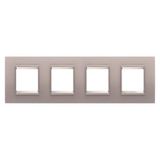 LUX INTERNATIONAL PLATE - IN GLASS - 2+2+2+2 MODULES HORIZONTAL - PERLY GRAY - INNER FRAME MATT LIGHT BRONZE - CHORUSMART