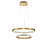 Triac Dimmable Antique Gold Brass   Aluminium & Acrylic  LED 62 Watt 230 Volt  3113Lm 3000K IP20  D: 60 H: 120 cm Adjustable Height