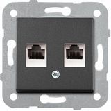 Novella-Trenda Black Two Gang Data Socket (2xCAT5)