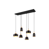 Chiraz pendant 6-pc E27 matt black/matt brass