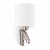 ROB MATT NICKEL WALL LAMP WITH LED READER