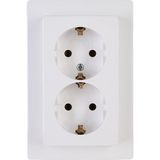 Double earthed socket outlet, for the in