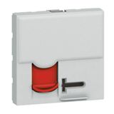 Arteor CAT 6A UTP with Controlled Access RJ45 Socket 2 Module Soft Alu with Red Shutter