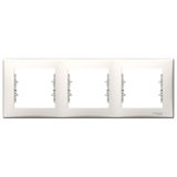 Sedna - horizontal 3-gang frame - cream