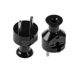 Plug D2 black MINI 2P 16A 250V AC Orno WT-21/CZ