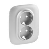 Cover plate Valena Allure - 2x2P+E socket - German standard - aluminium