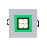 FIALE 4LED 4X1W 30deg 230V SQUARE WW LED SPOT GREEN FRAME